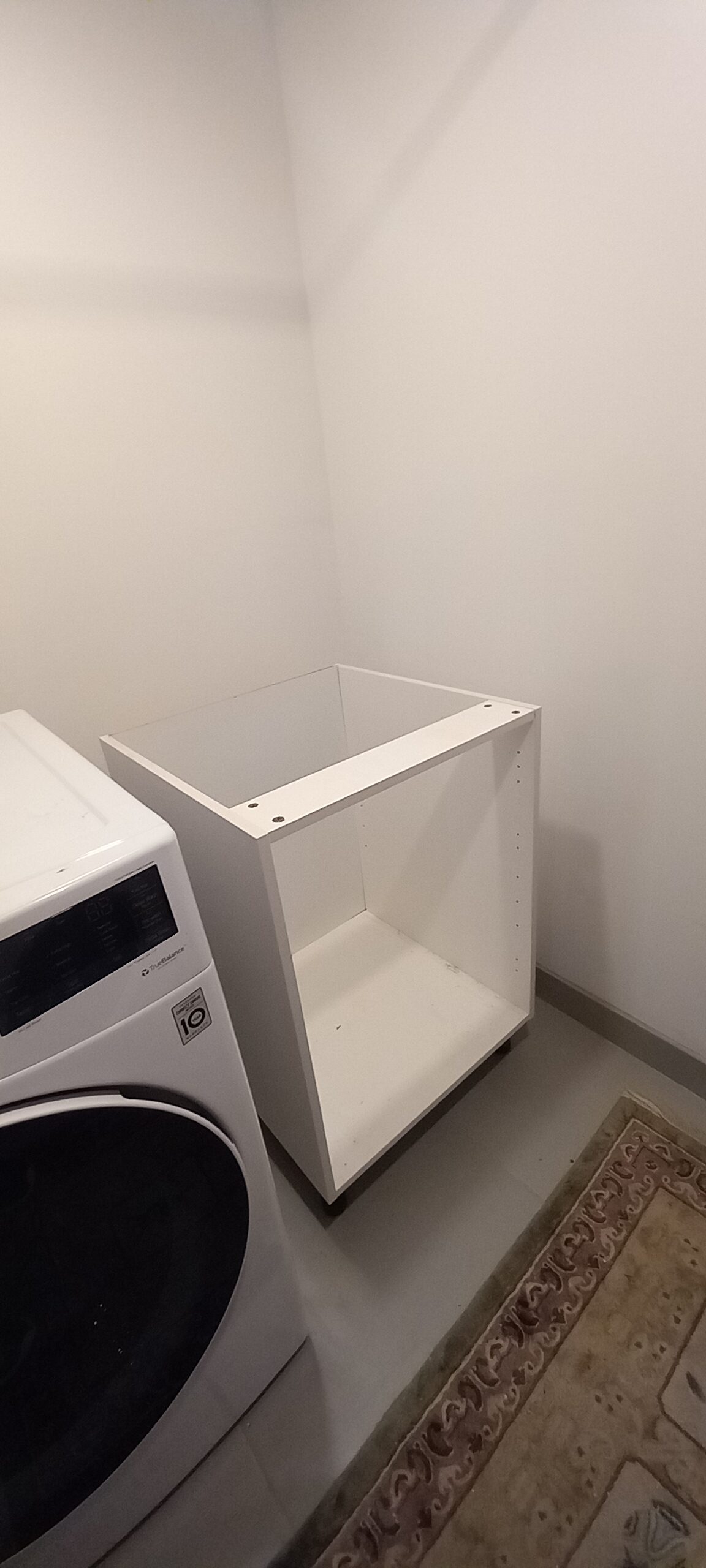 Utility cabinet prepared for sink installation in Ottawa — FixItAll Handyman Services