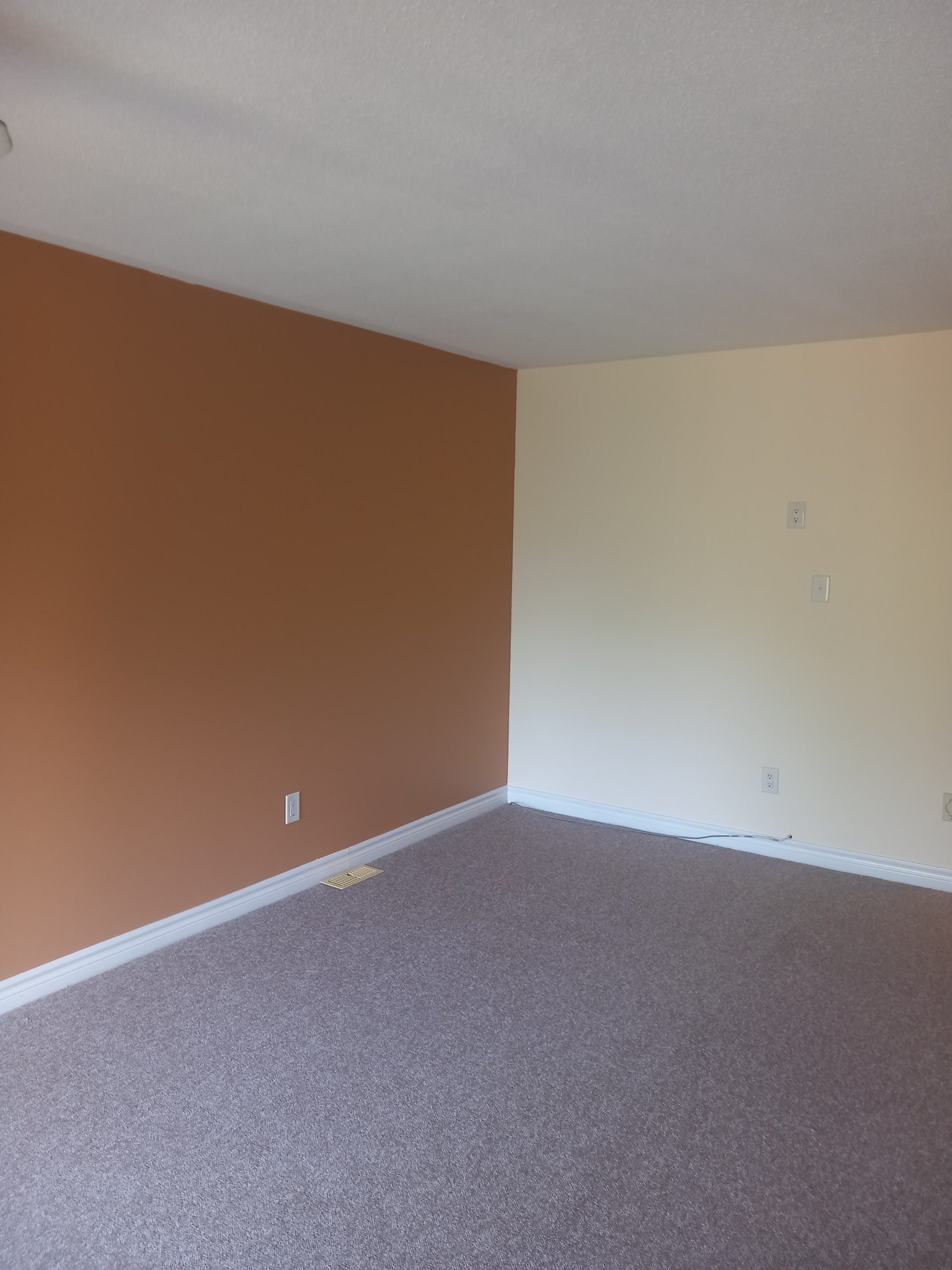 Freshly painted interior wall with smooth finish in Ottawa home