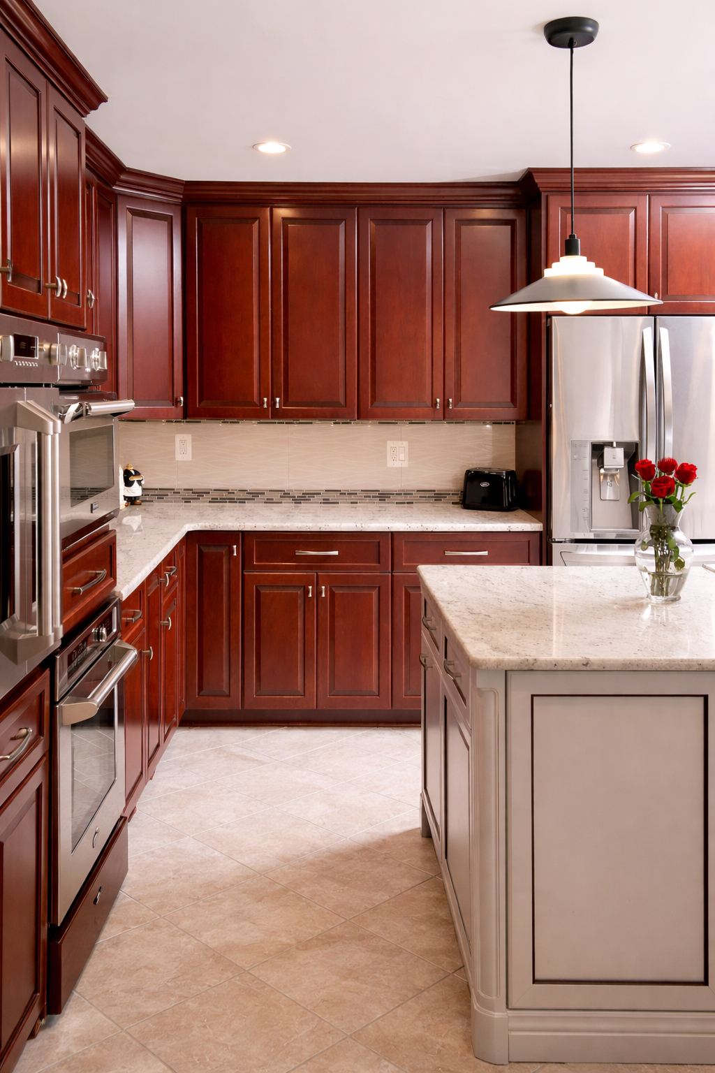 Kitchen cabinet door repair with adjusted hinges and aligned doors in an Ottawa home