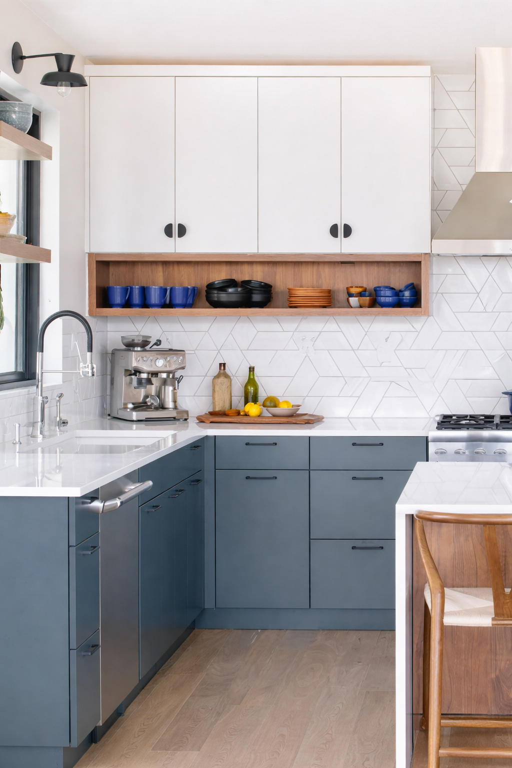 Installed kitchen wall and base cabinets aligned in a residential kitchen in Ottawa
