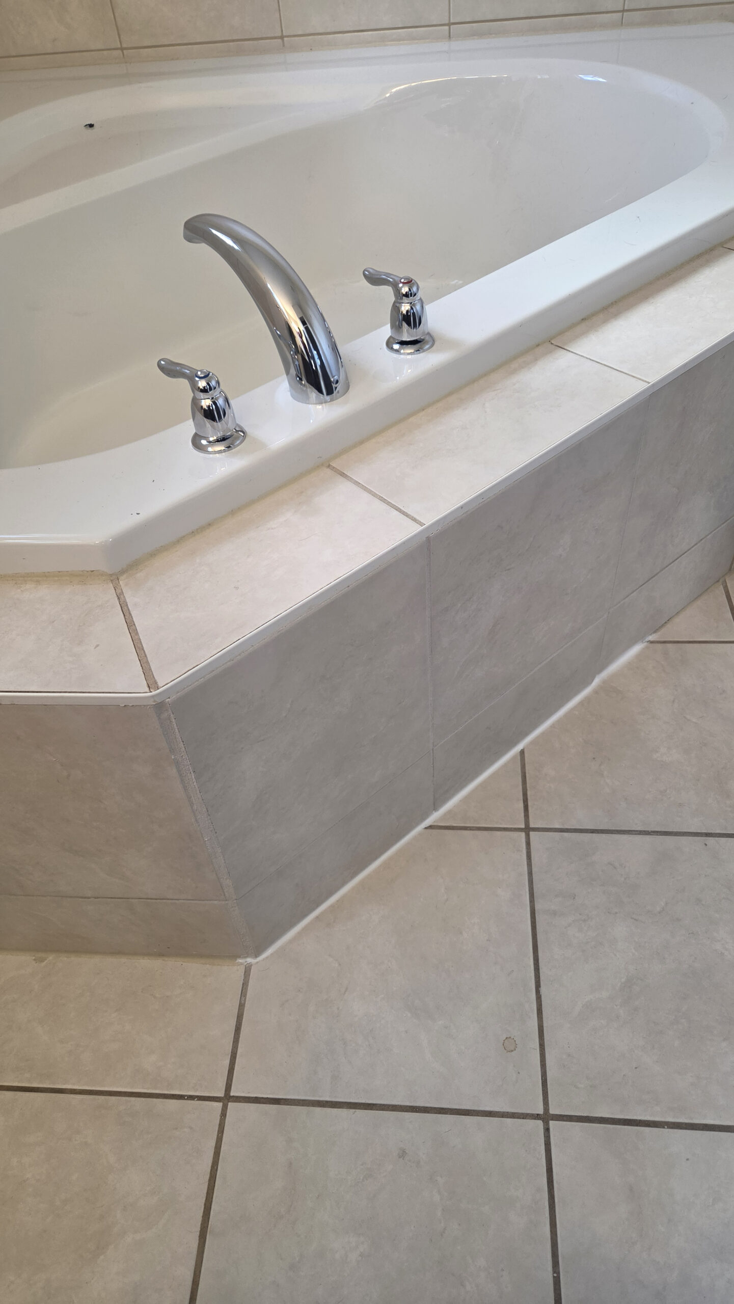 Bathroom tiles after localized repair